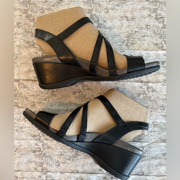 NEW w/o box DANSKO Addyson black leather wrapped contoured footbed sandal Size 8 - Picture 5 of 11